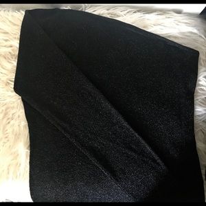 Vintage One Shoulder Black Metallic Top